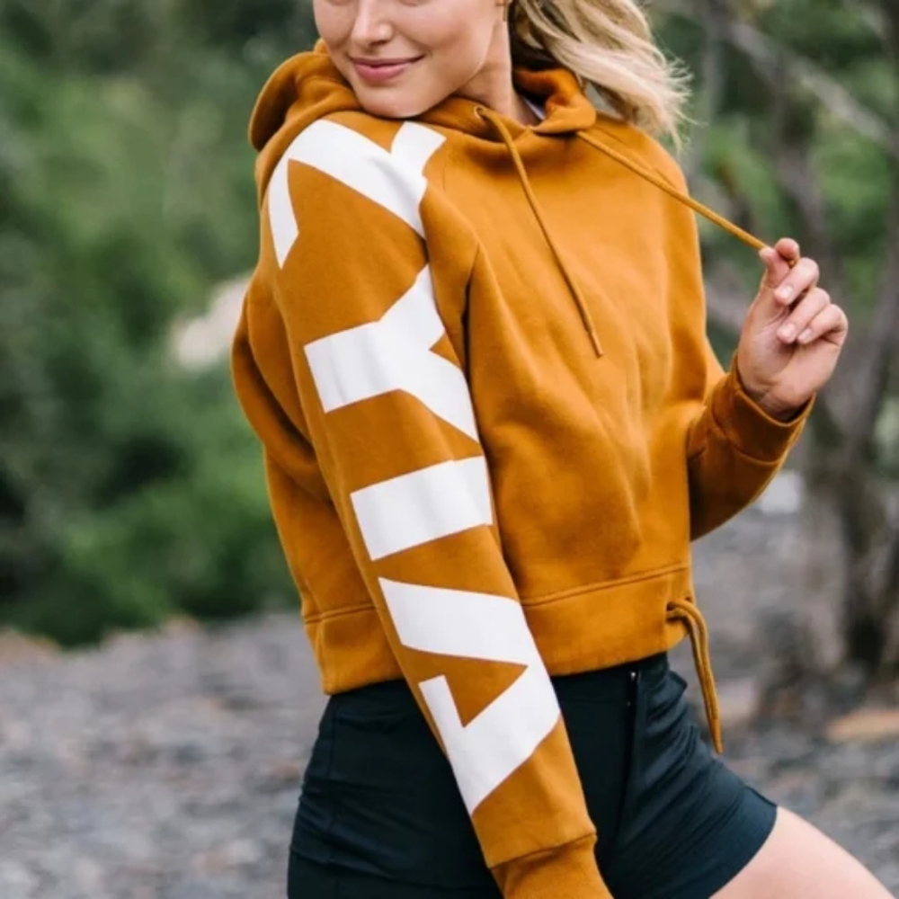 Zyia Camel Cropped Hoodie